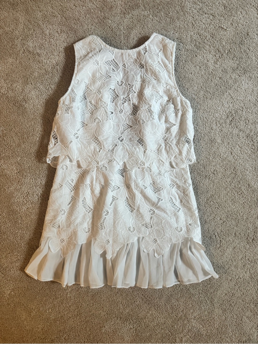 Commense White Floral Lace Mini Dress - Picture 8 of 10